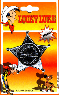 "Lucky Luke" , Lonesome Cowboy – Sheriffstjärna. © L.L.L. 2005.