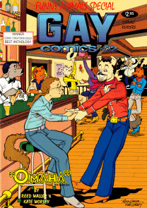 frameGay Comics nr 22 (1994), omslag av Reed Waller. © Gay Comics