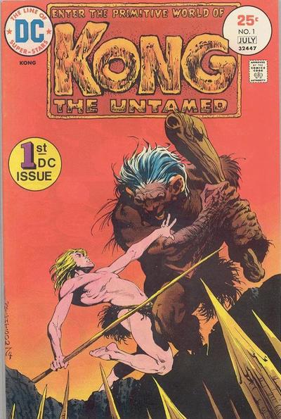 "Kong the Untamed", omslag av Bernie Wrightson från Kong nr 1 (1975). © DC Comics. Bilden är hämtad med tillstånd från The Grand Comic Book Database.