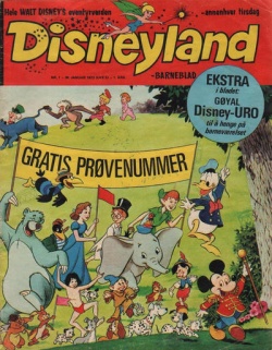 Premiärnumret av norska Disneyland Barneblad från 1973 © Disney